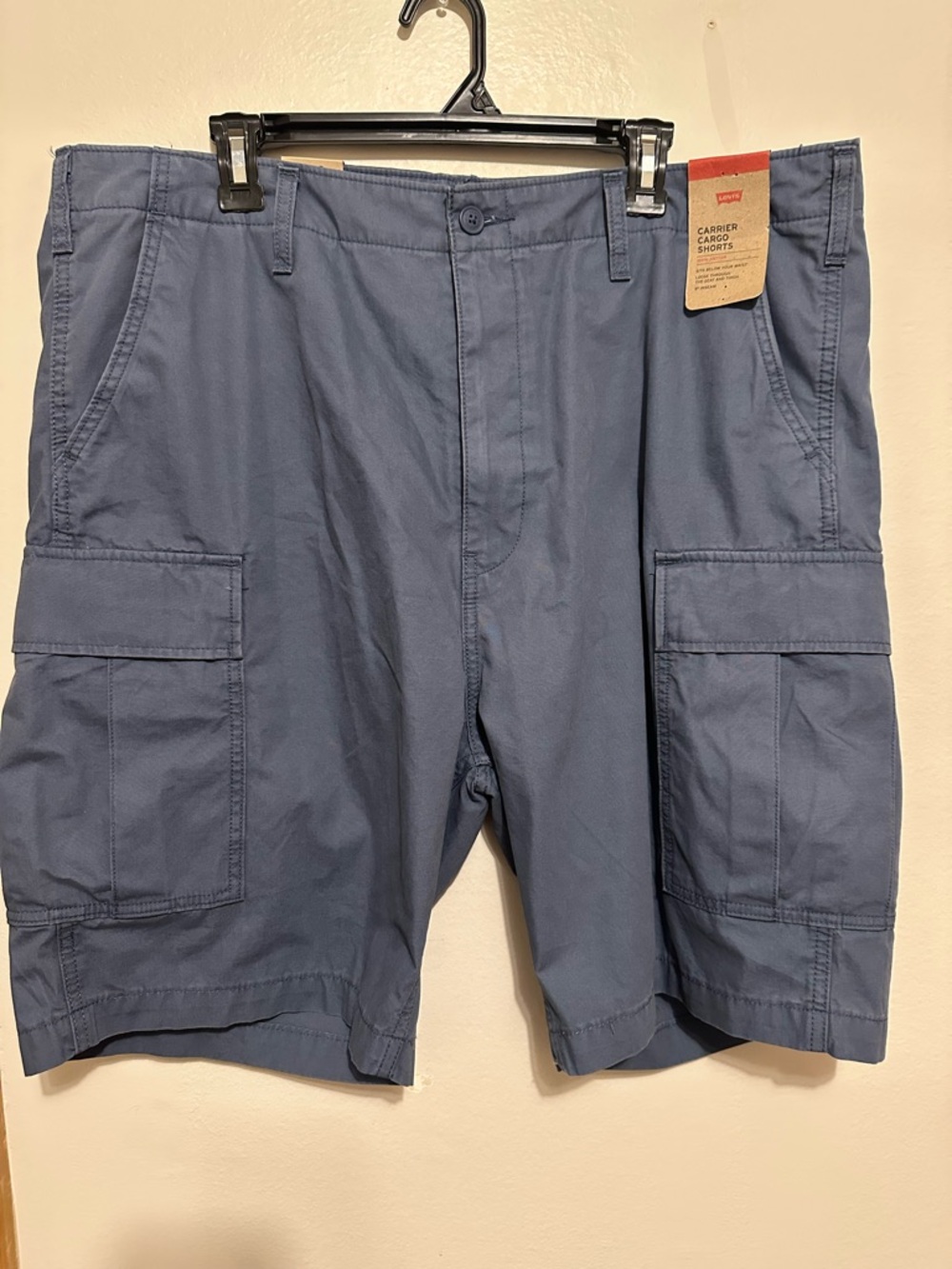 Levi's Cargo Shorts Men's 40 Blue Loose Fit 9" Inseam Cotton
